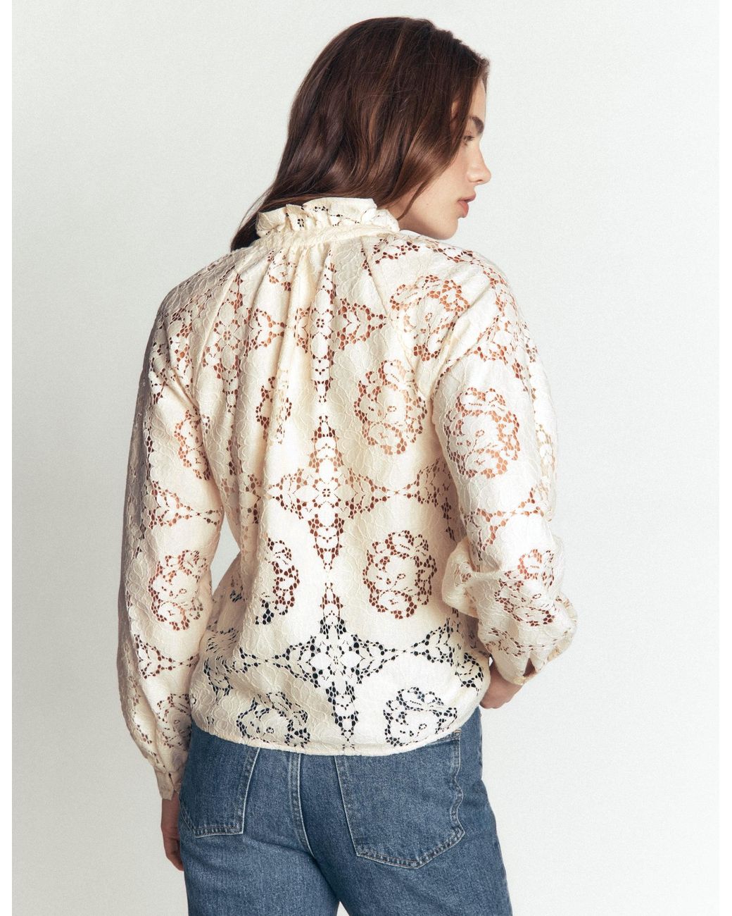 Boden Blue Erica Lace Top
