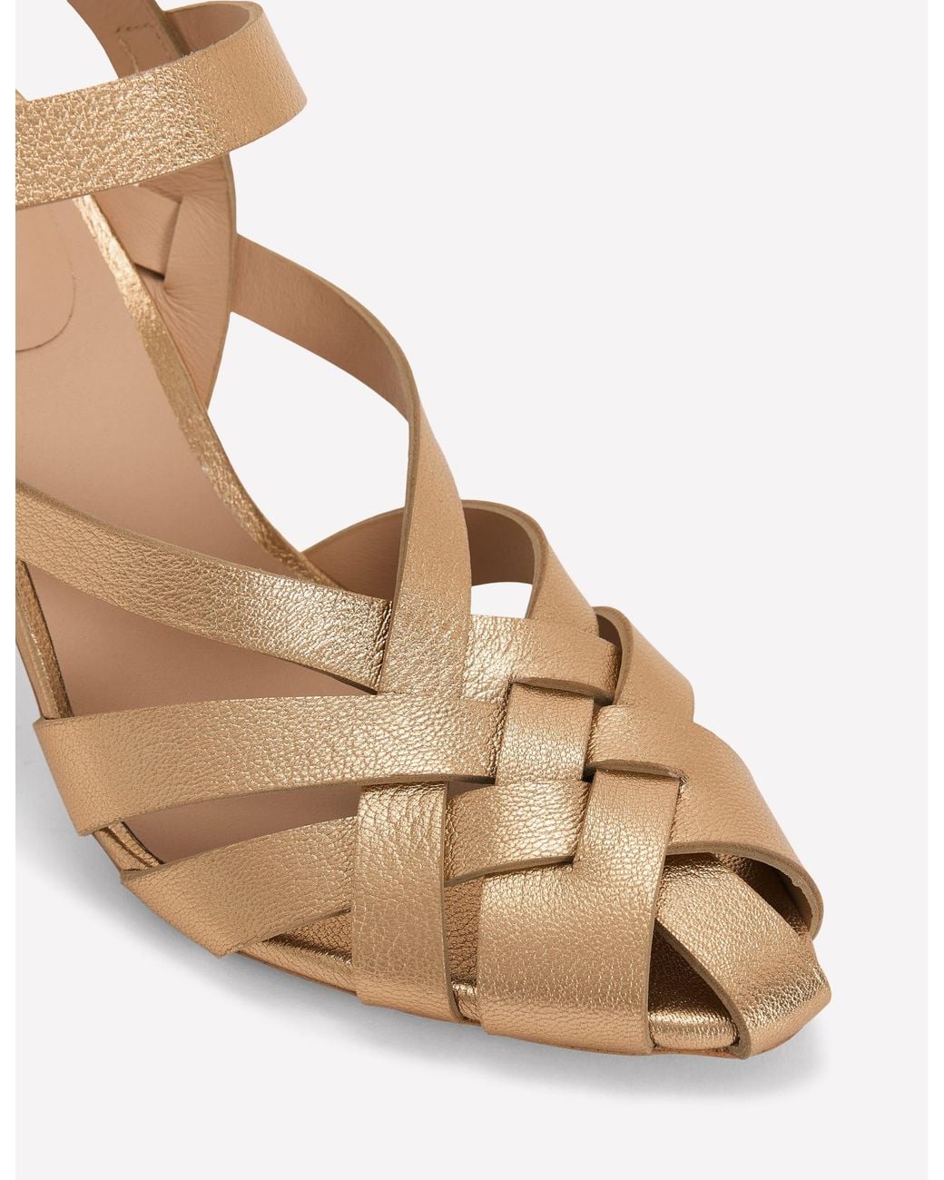 Boden Natural Slotted Strap Heeled Sandals