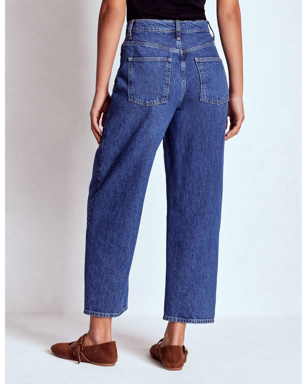 Boden Blue Barrel Leg Jeans