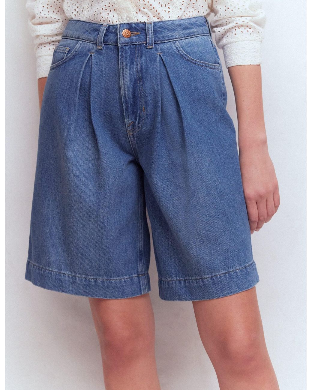 Boden Blue Denim Bermuda Shorts