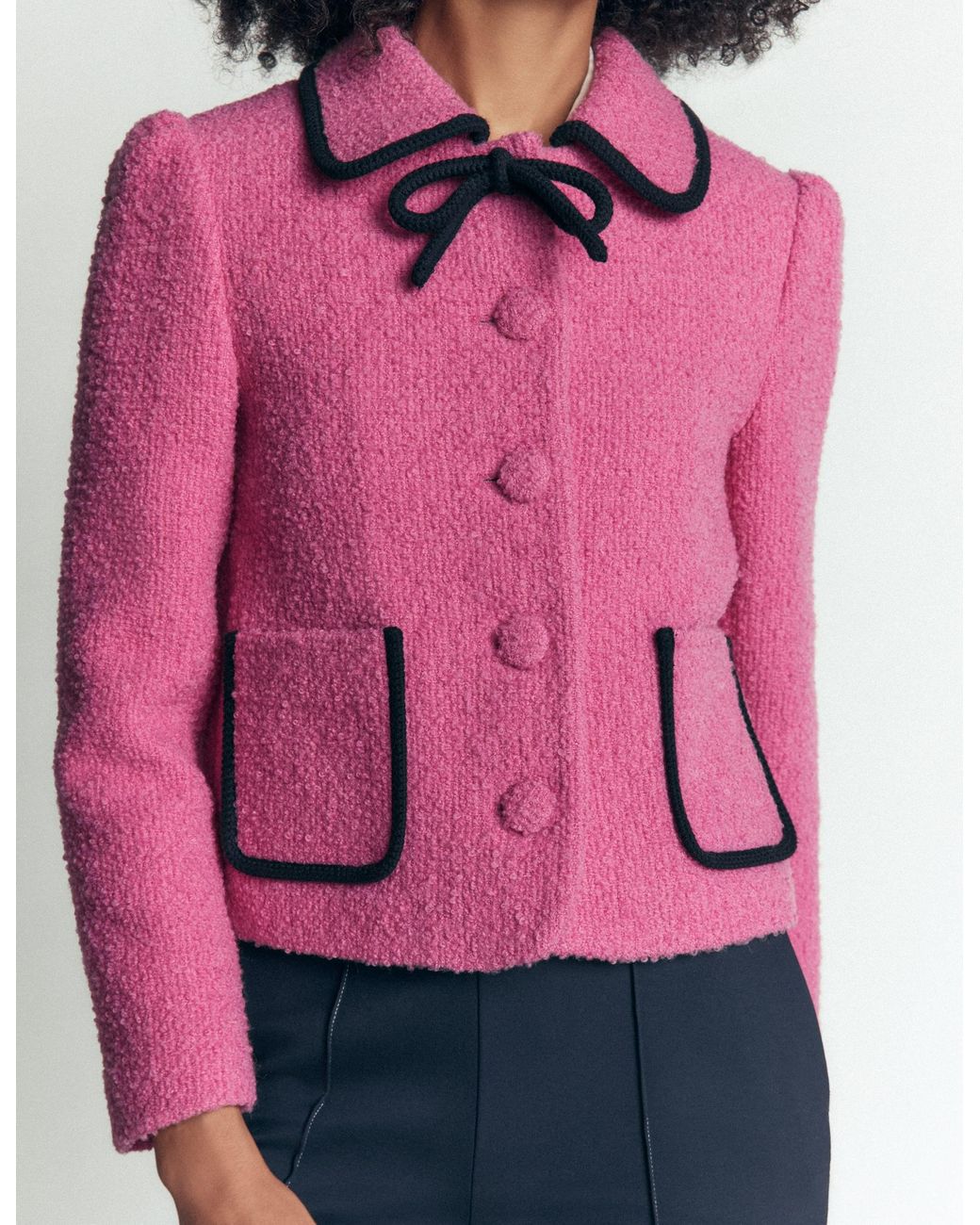 Boden Pink Branscombe Bow Jacket