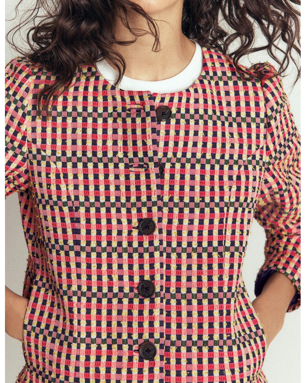 Boden White Salisbury Puff Sleeve Jacket