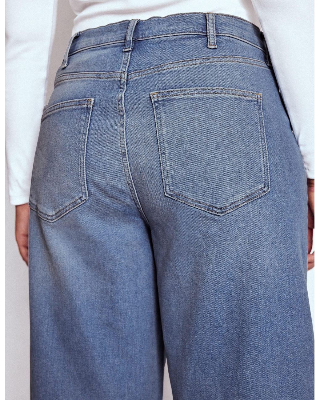 Boden Blue High Rise Wide Leg Jeans