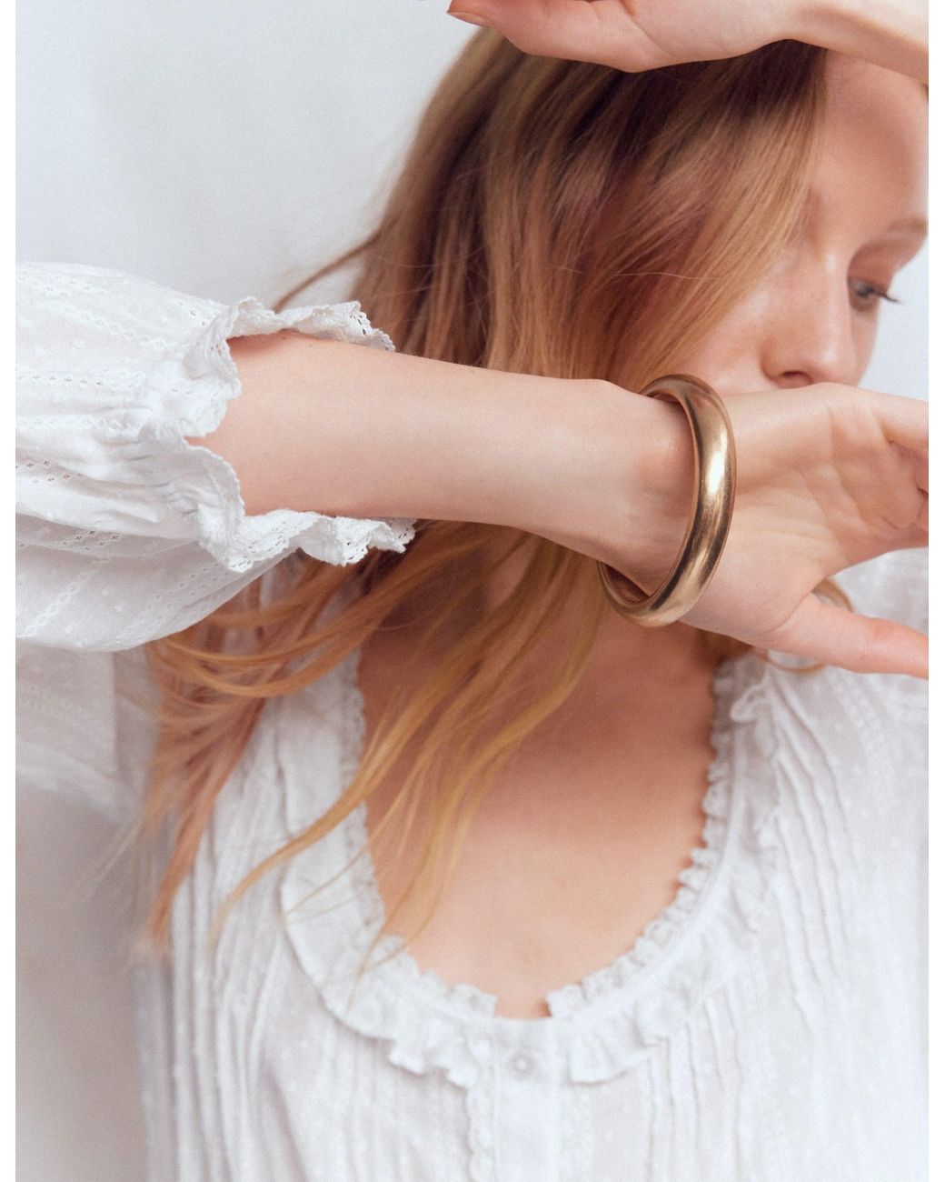 Boden White Scoop Neck Ruffle Top