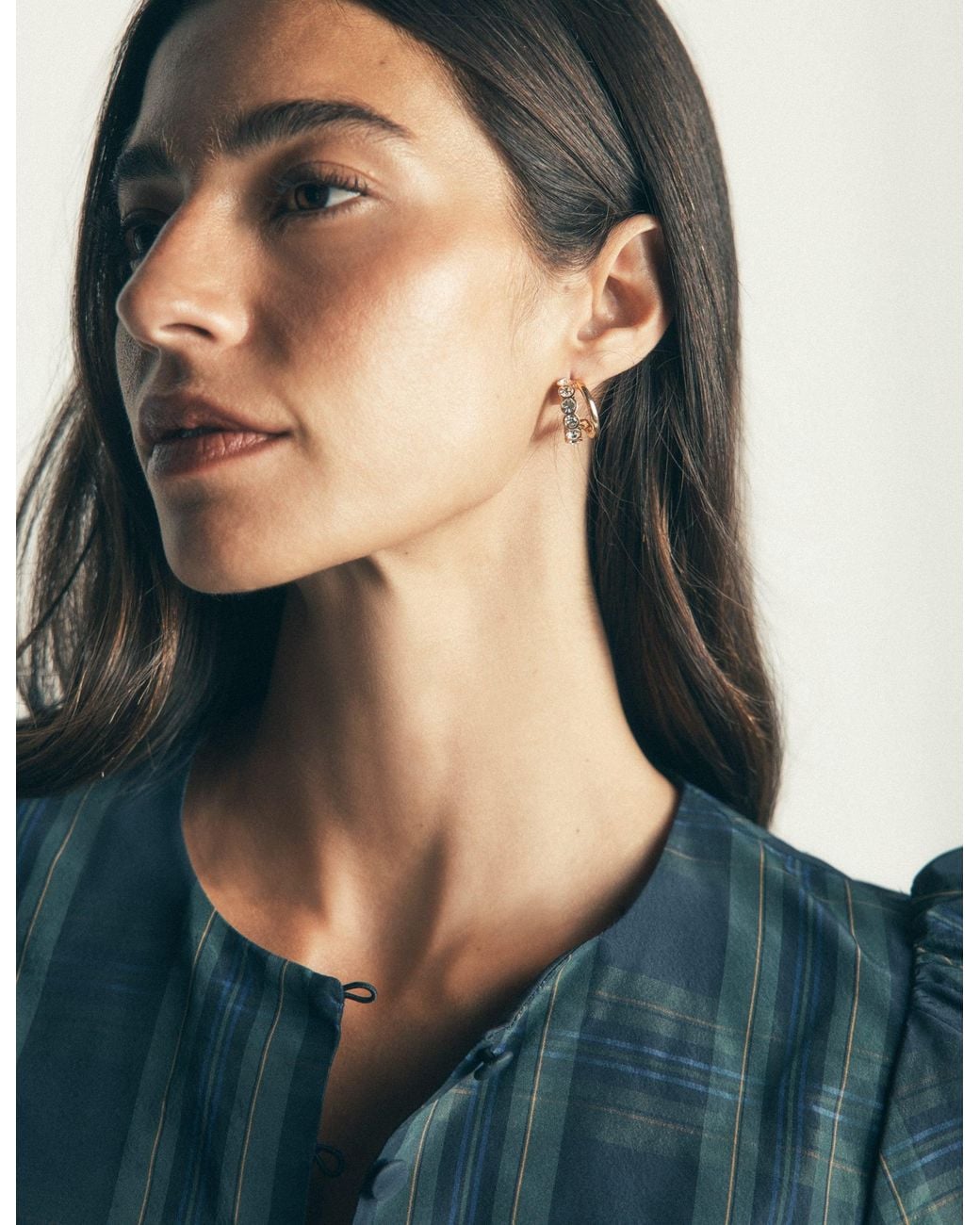 Boden Natural Small Jewel Hoops