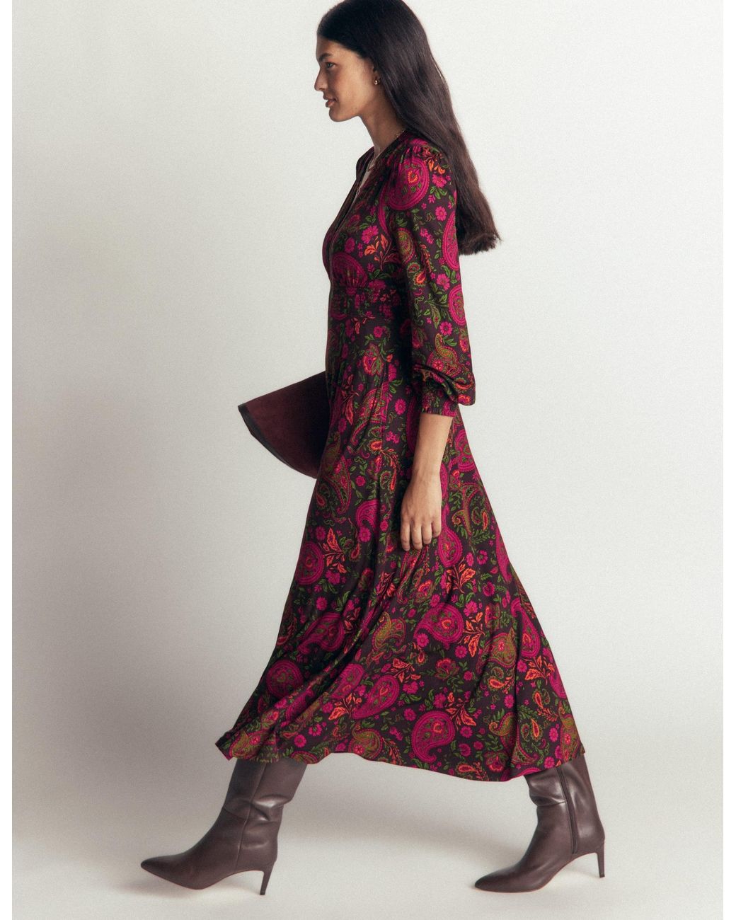 Boden Red Georgia Jersey Midi Dress
