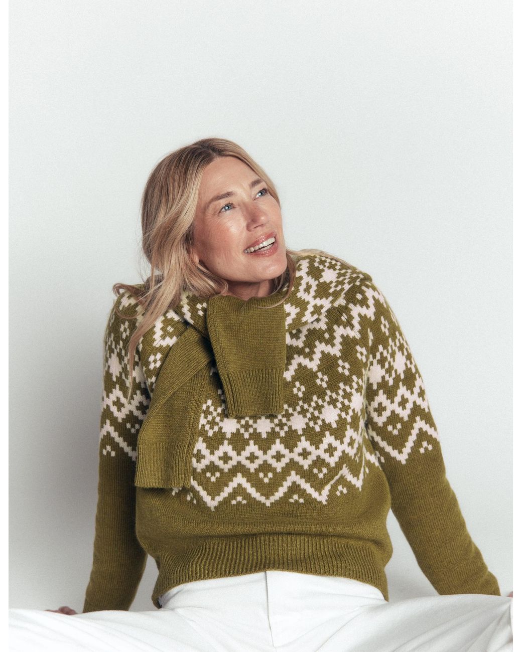 Boden Green Mae Fair Isle Knitted Sweater