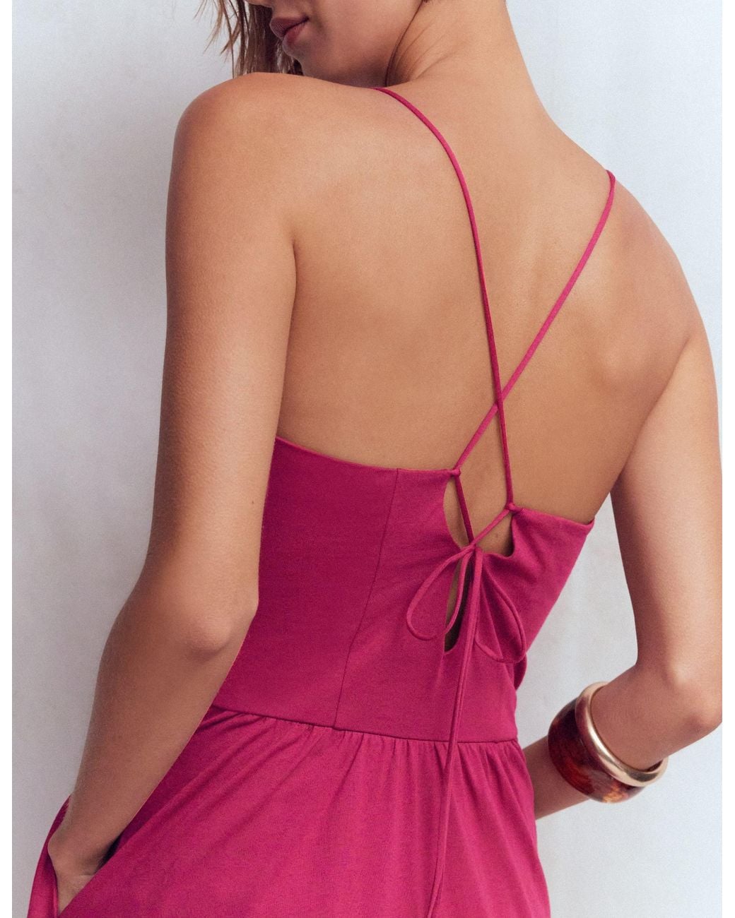 Boden Metallic Cross Back Jersey Dress