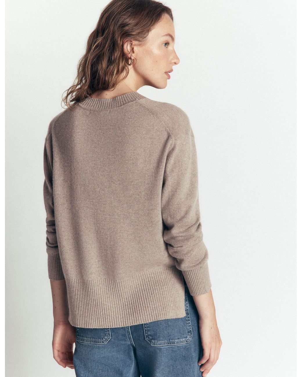 Boden Brown Fay Cashmere Crew Neck Sweater