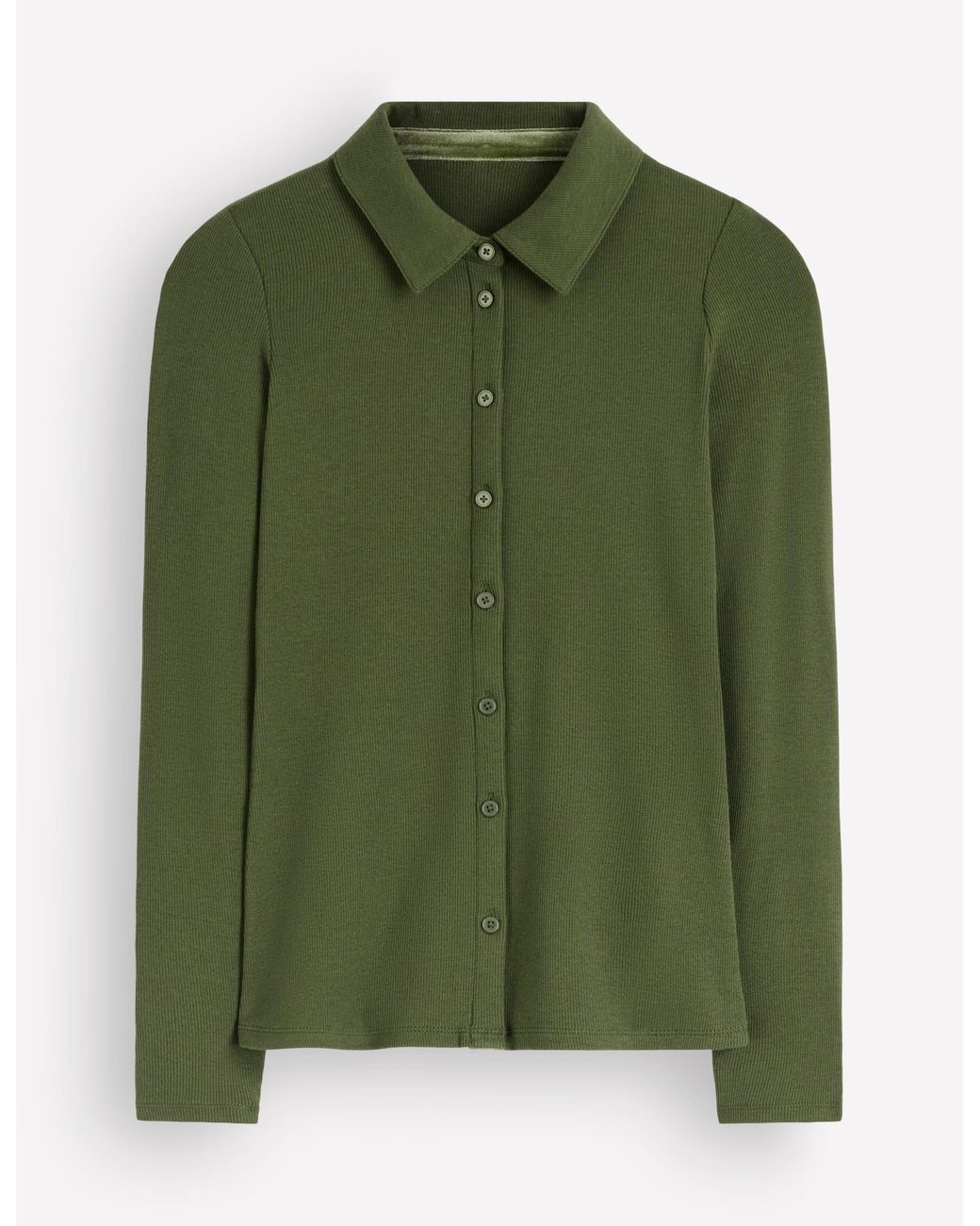 Boden Green Jersey Velvet Ribbed Shirt