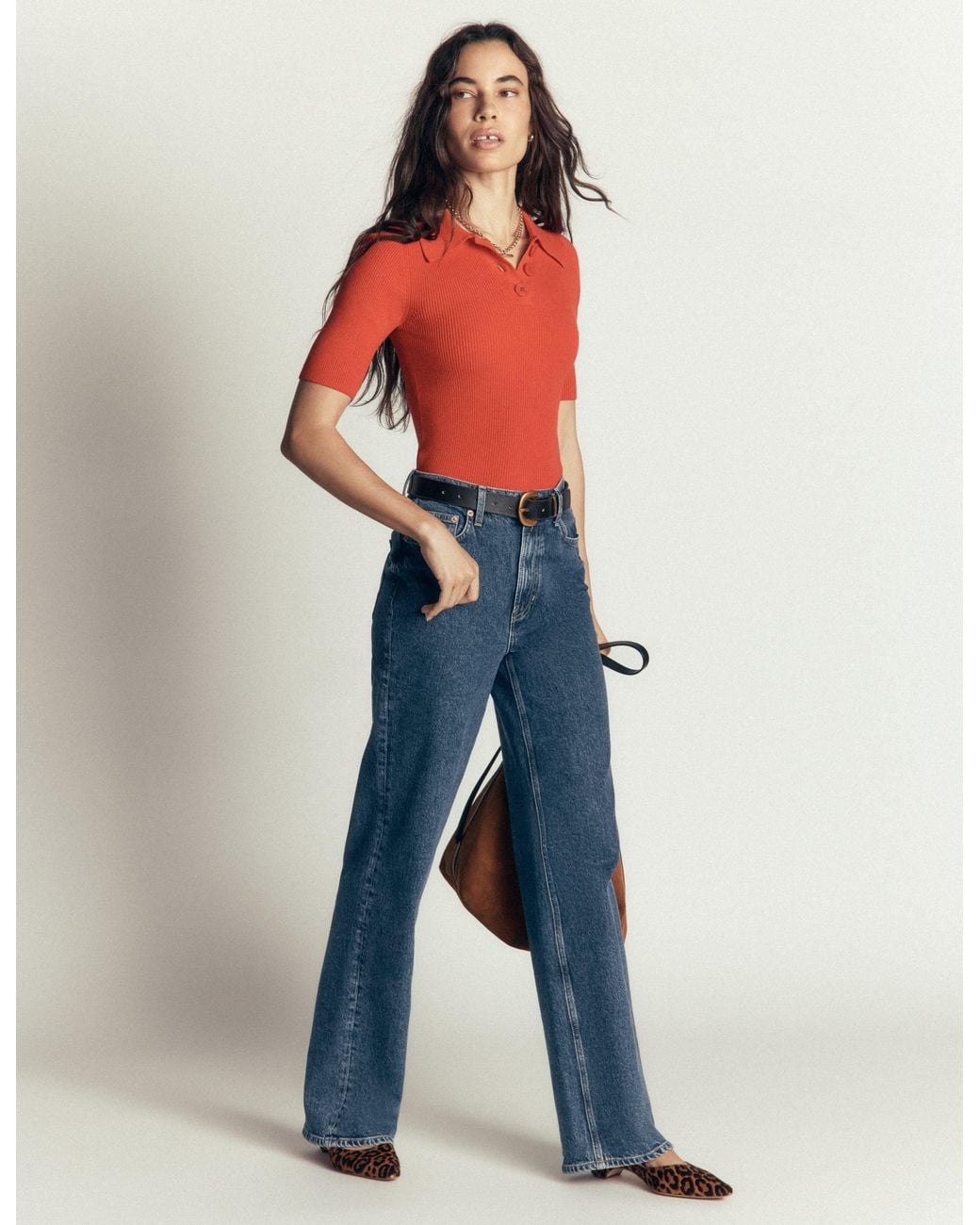 Boden Blue High Rise Column Leg Jeans