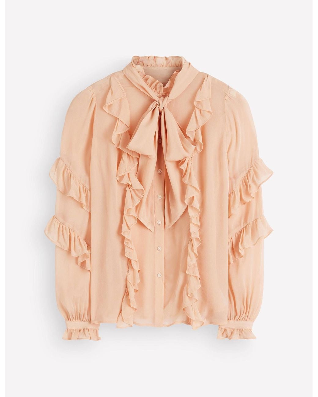 Boden Green Ruffled Georgette Top