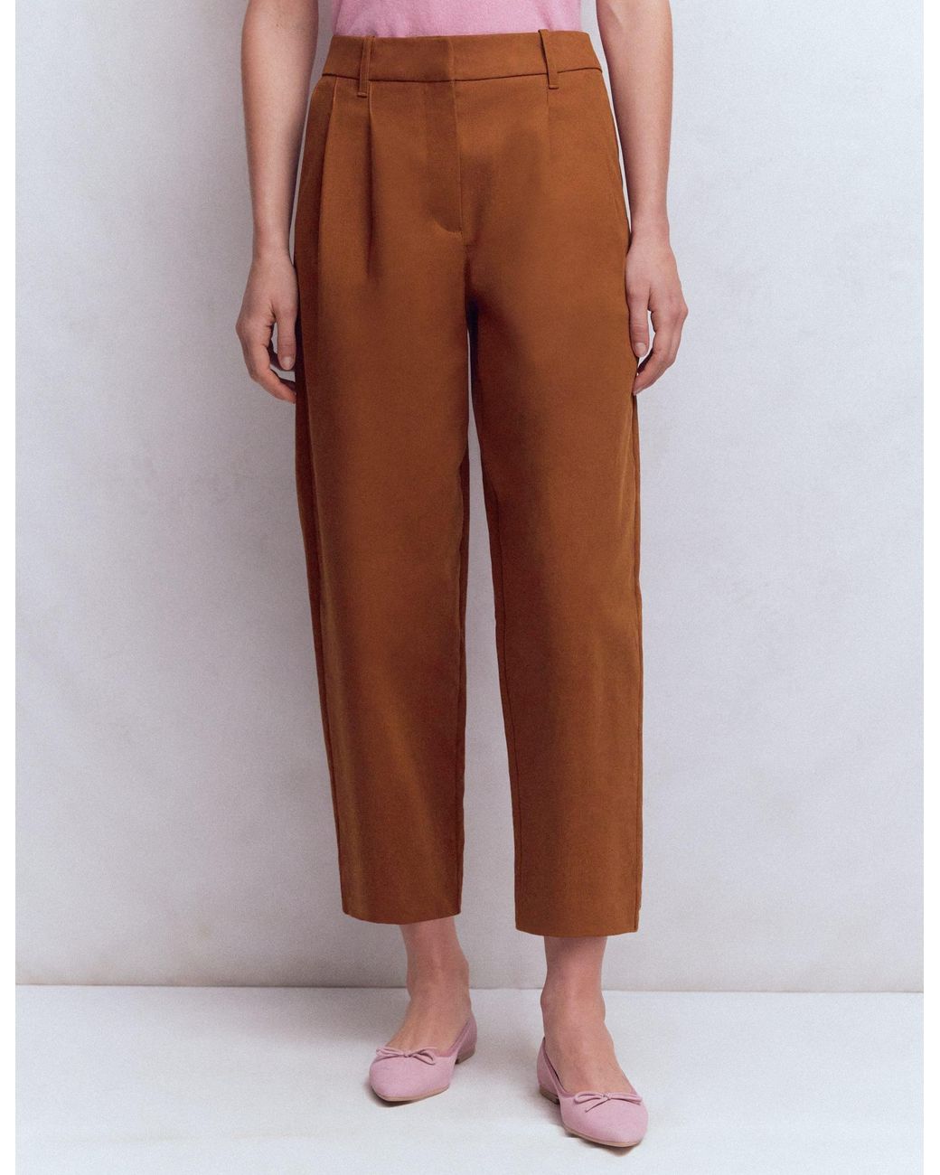 Boden Red Bloomsbury Cotton Trousers