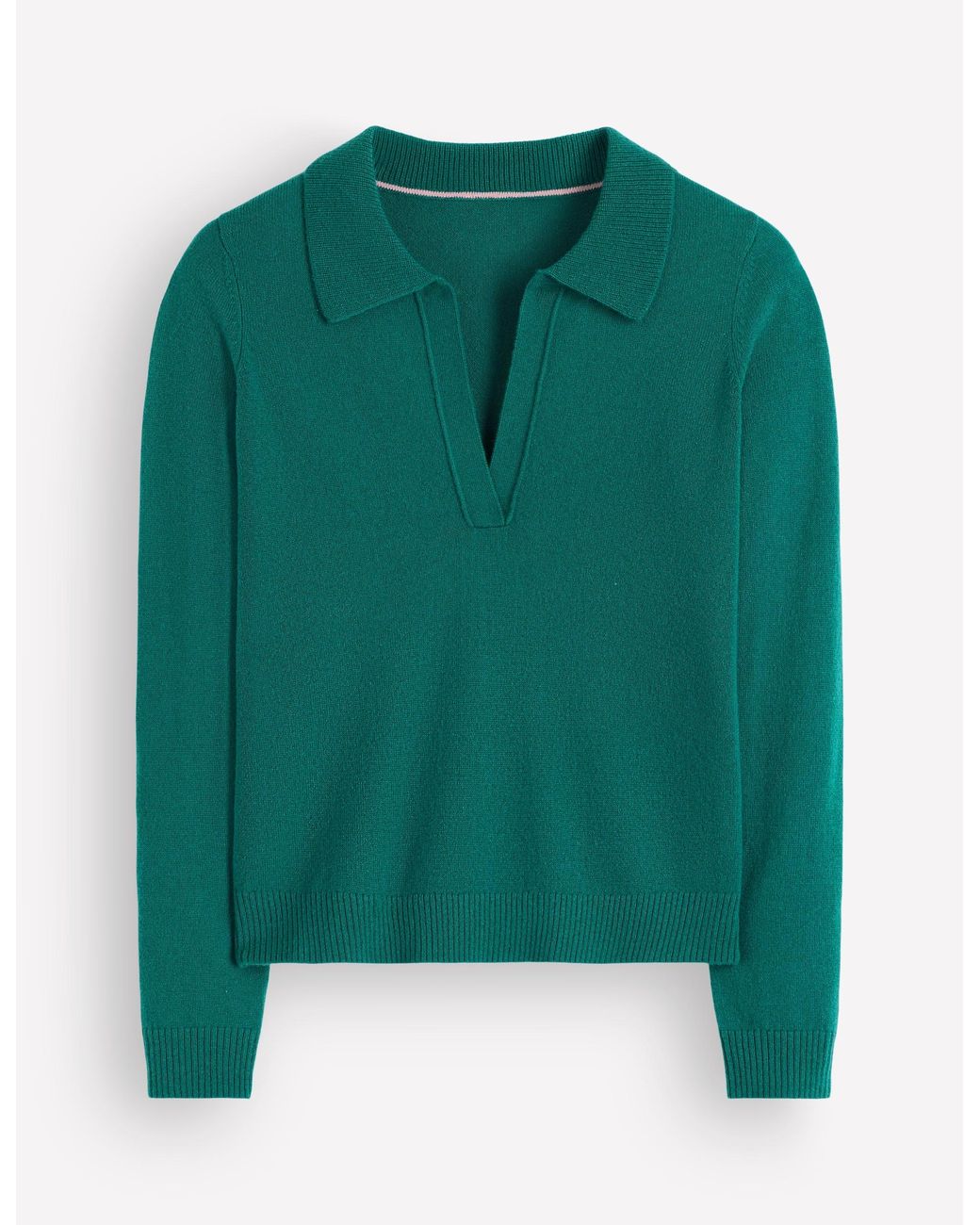 Boden Green Elsie Cashmere Henley Sweater
