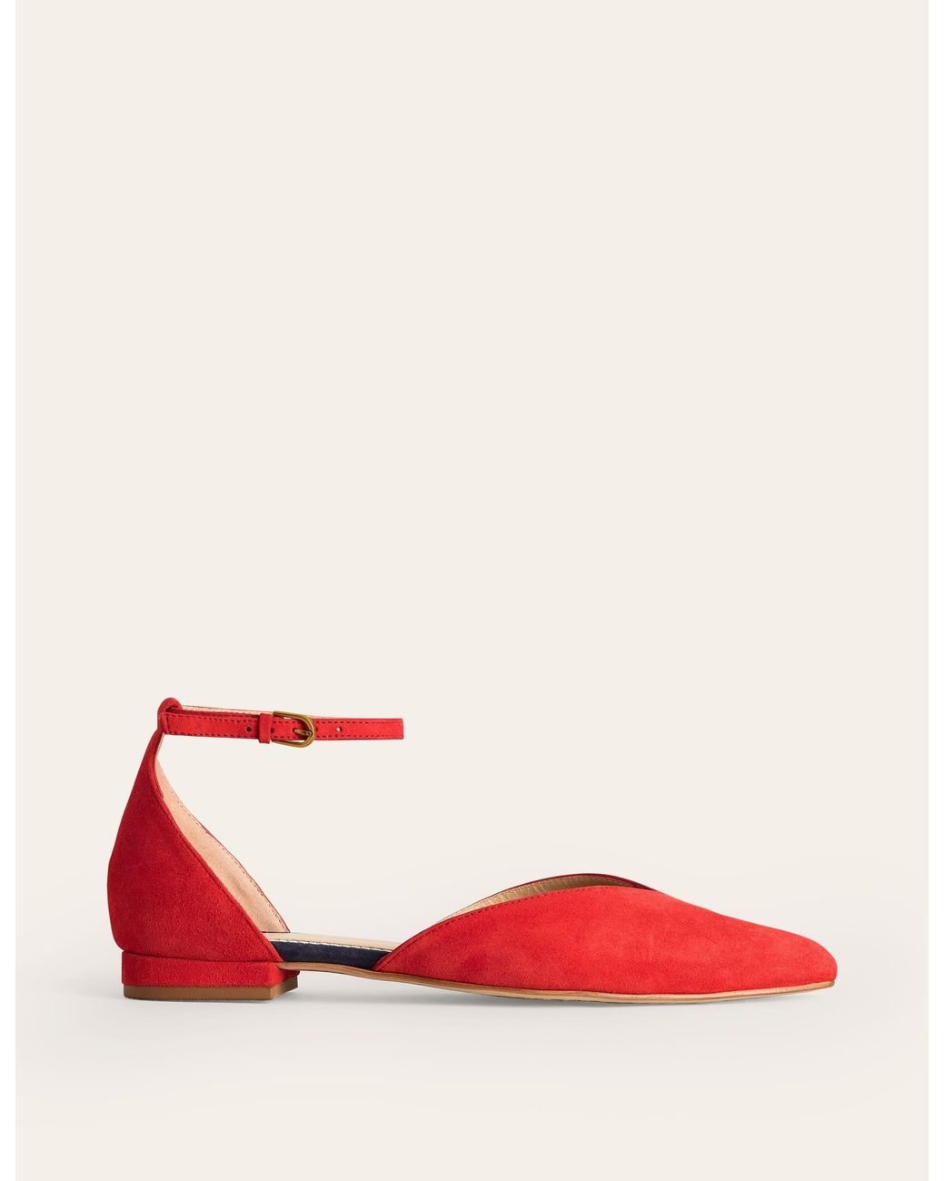 Boden Ankle Strap Point Flats in Red Lyst UK