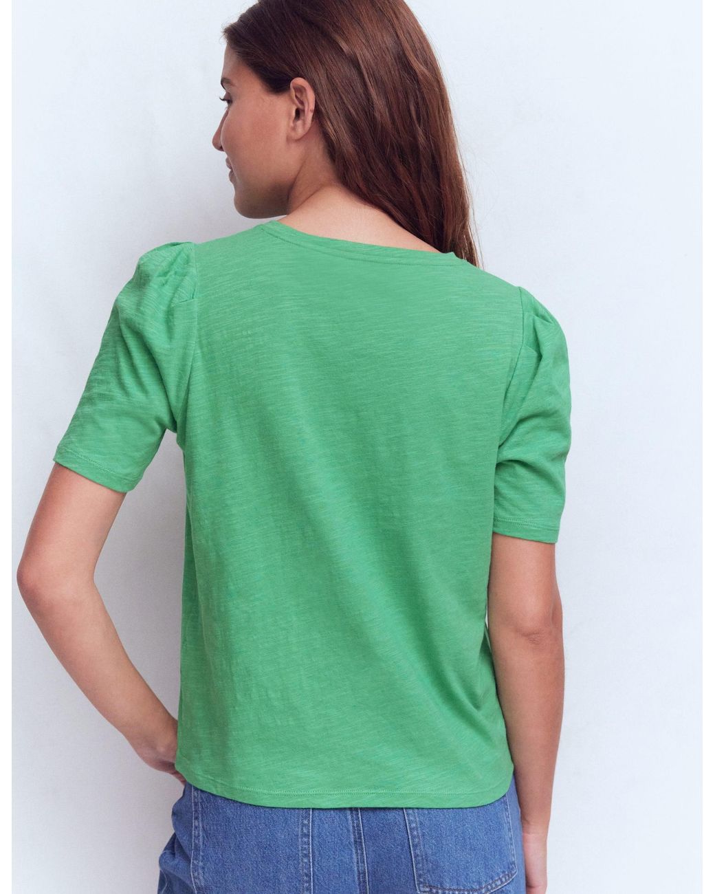 Boden Green Sophie Puff Sleeve T-Shirt