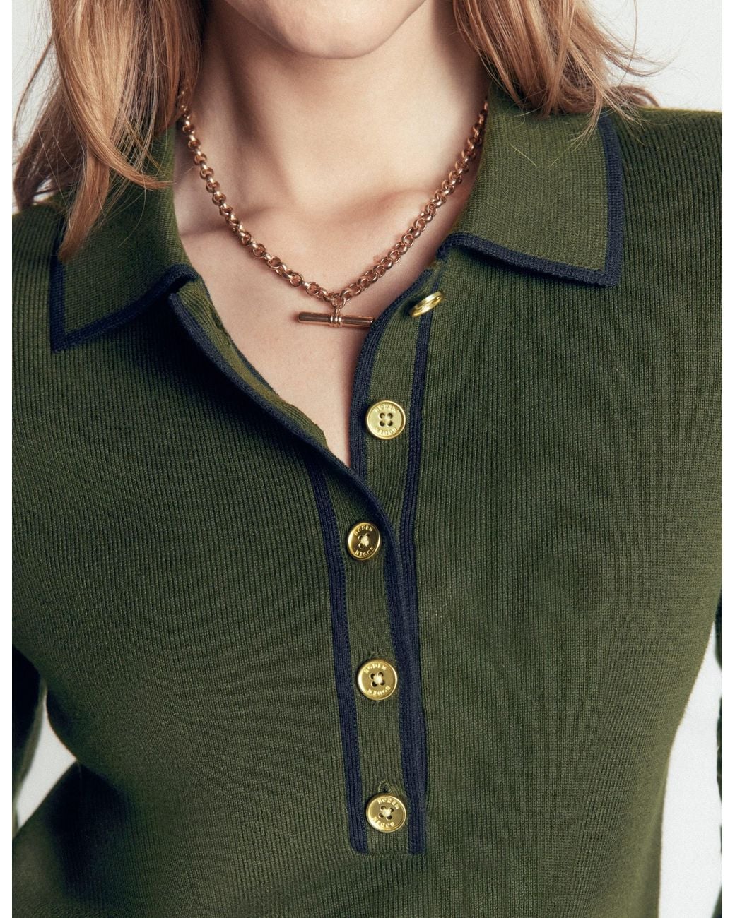 Boden Green Liz Henley Jumper