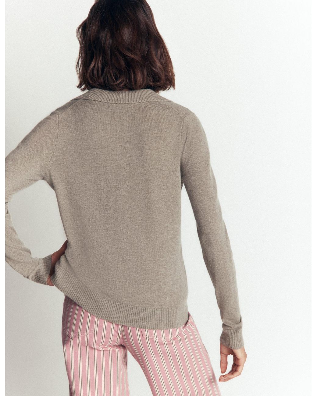 Boden Brown Elsie Cashmere Henley Jumper