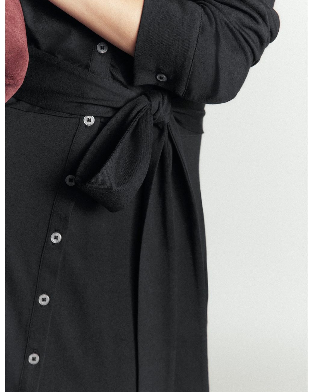 Boden Green Ruched Jersey Shirt Dress