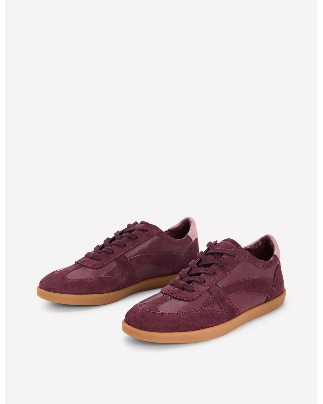 Boden Purple Leather Side Detail Trainer