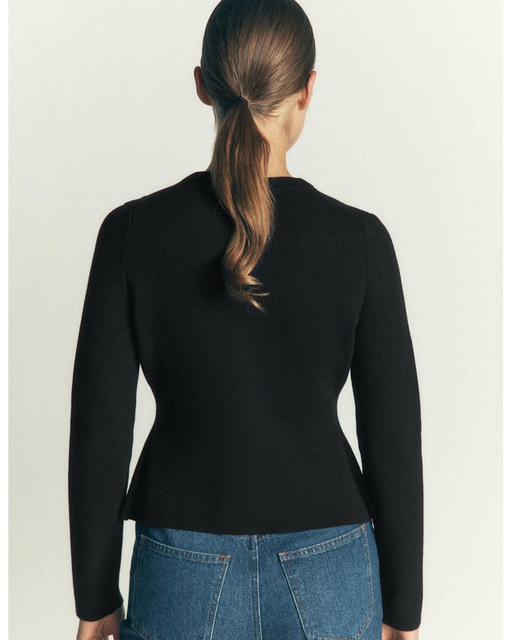 Boden Blue Embellished Knitted Jacket