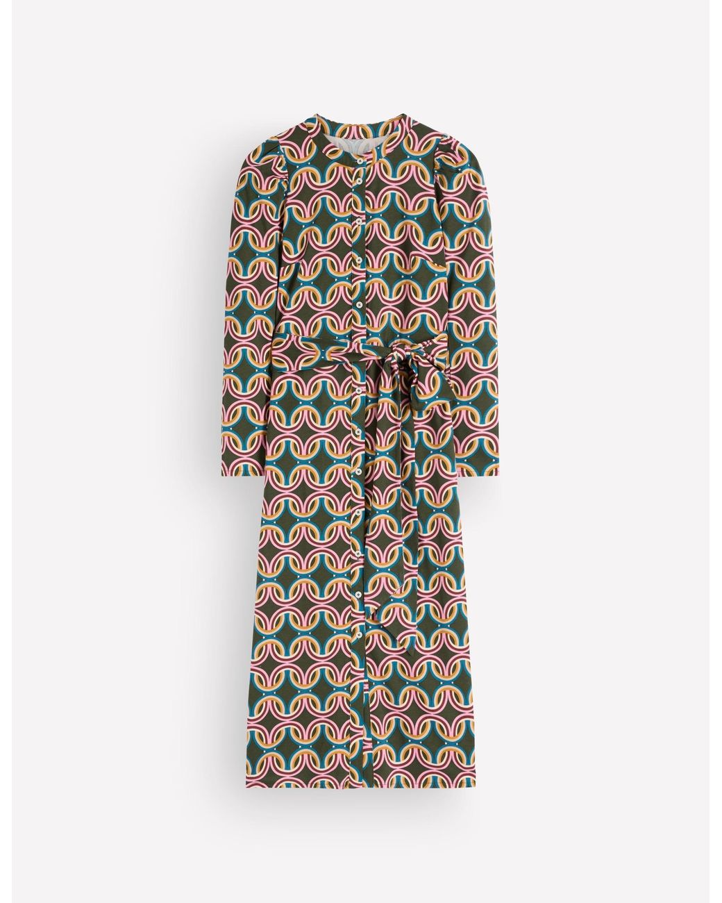Boden Brown Honor Column Jersey Midi Dress
