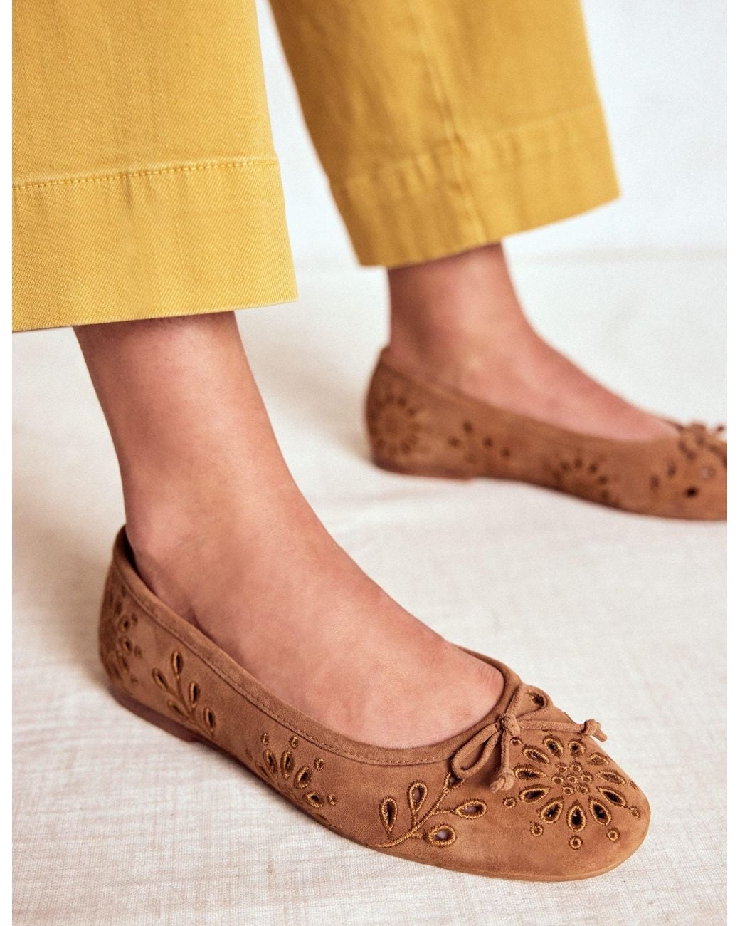 Boden Brown Cut Out Ballet Flats