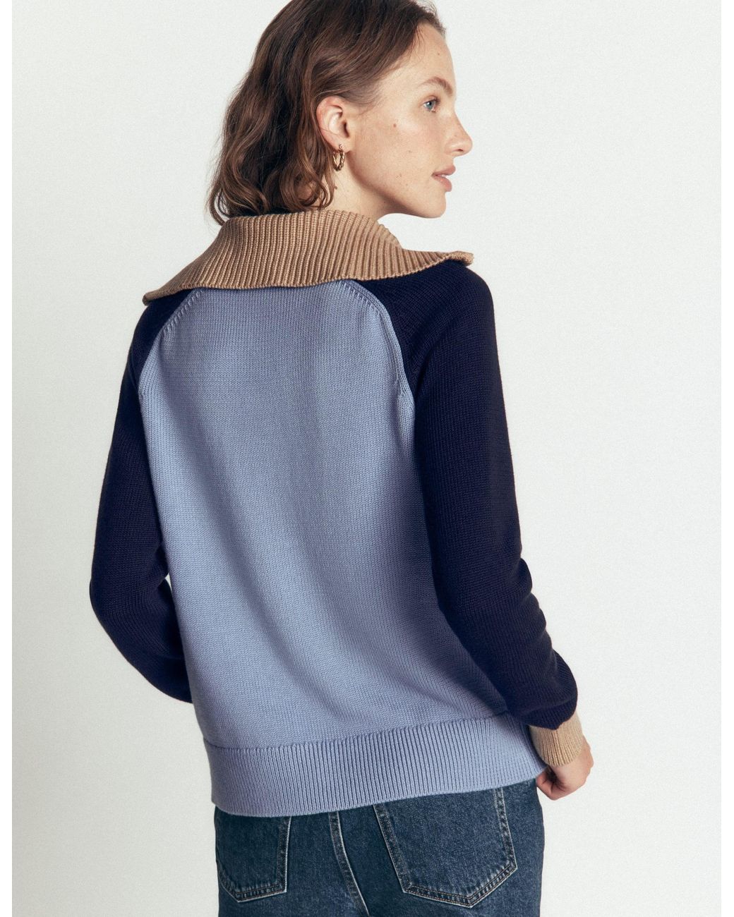 Boden Blue Lucy Half Zip Sweater