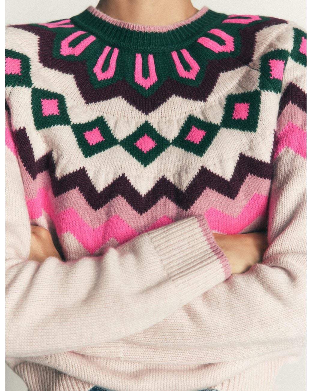 Boden Natural Mae Fair Isle Knitted Jumper