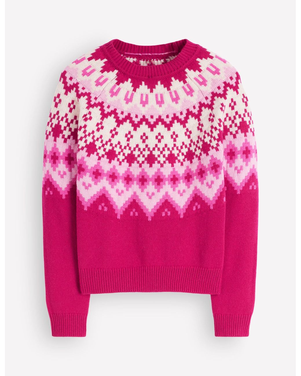 Boden Red Mae Fair Isle Knitted Sweater