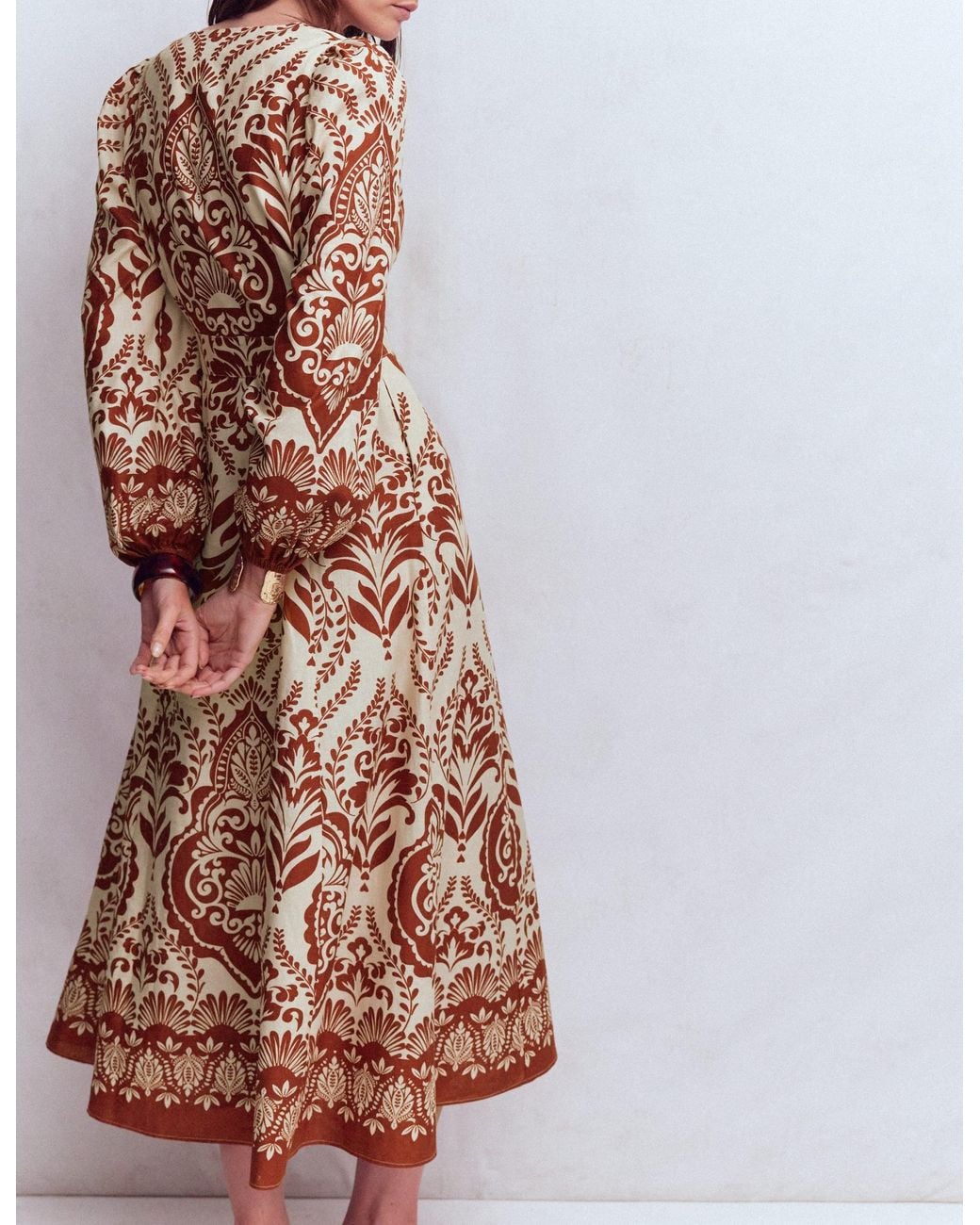 Boden Red Florence Linen Blend Dress