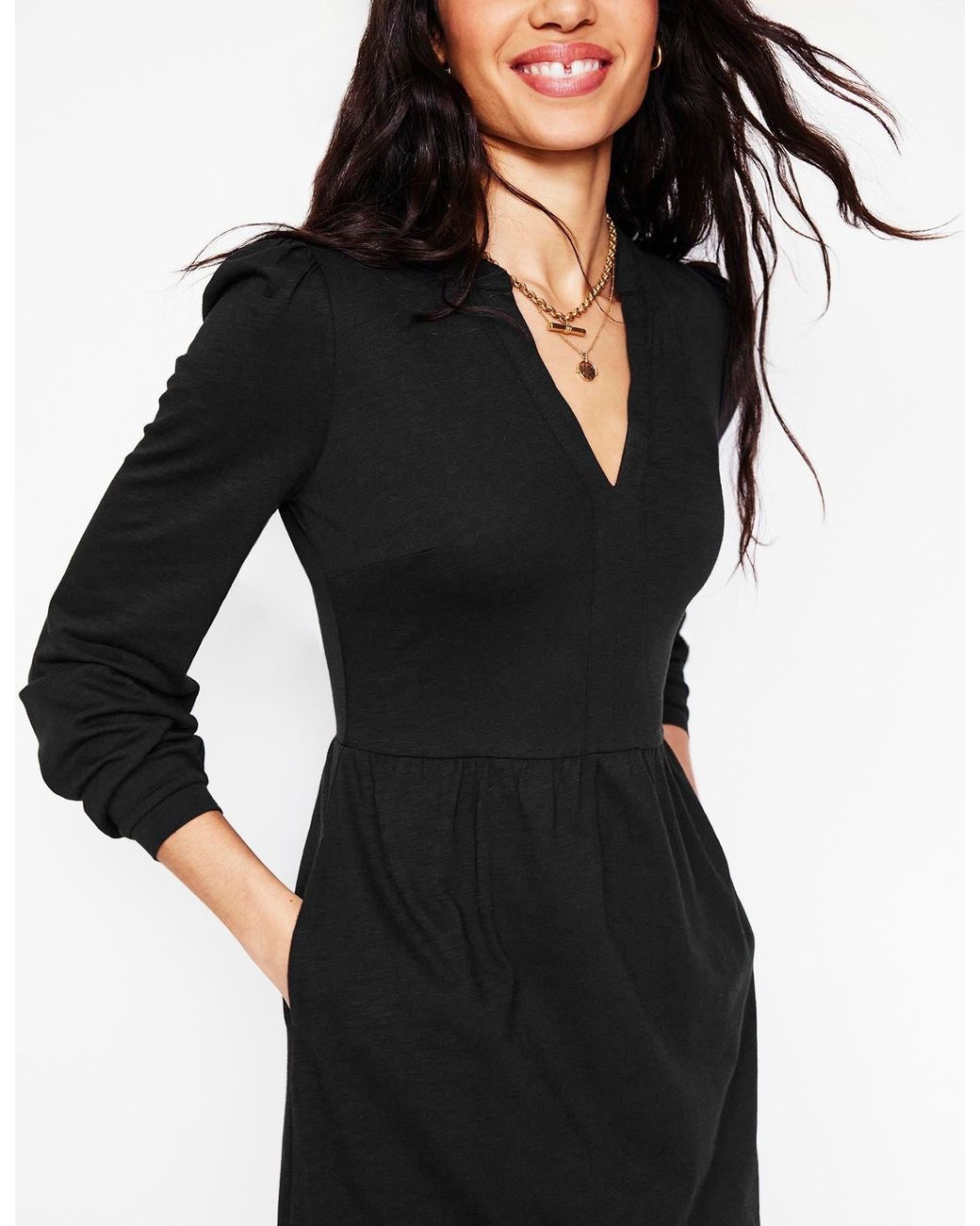 Boden Black Naomi Relaxed Jersey Dress