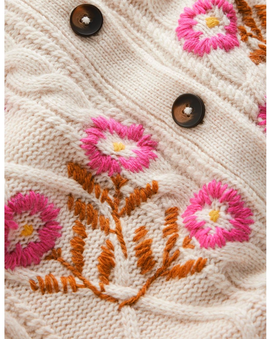 Boden Brown Cable Knitted Cardigan