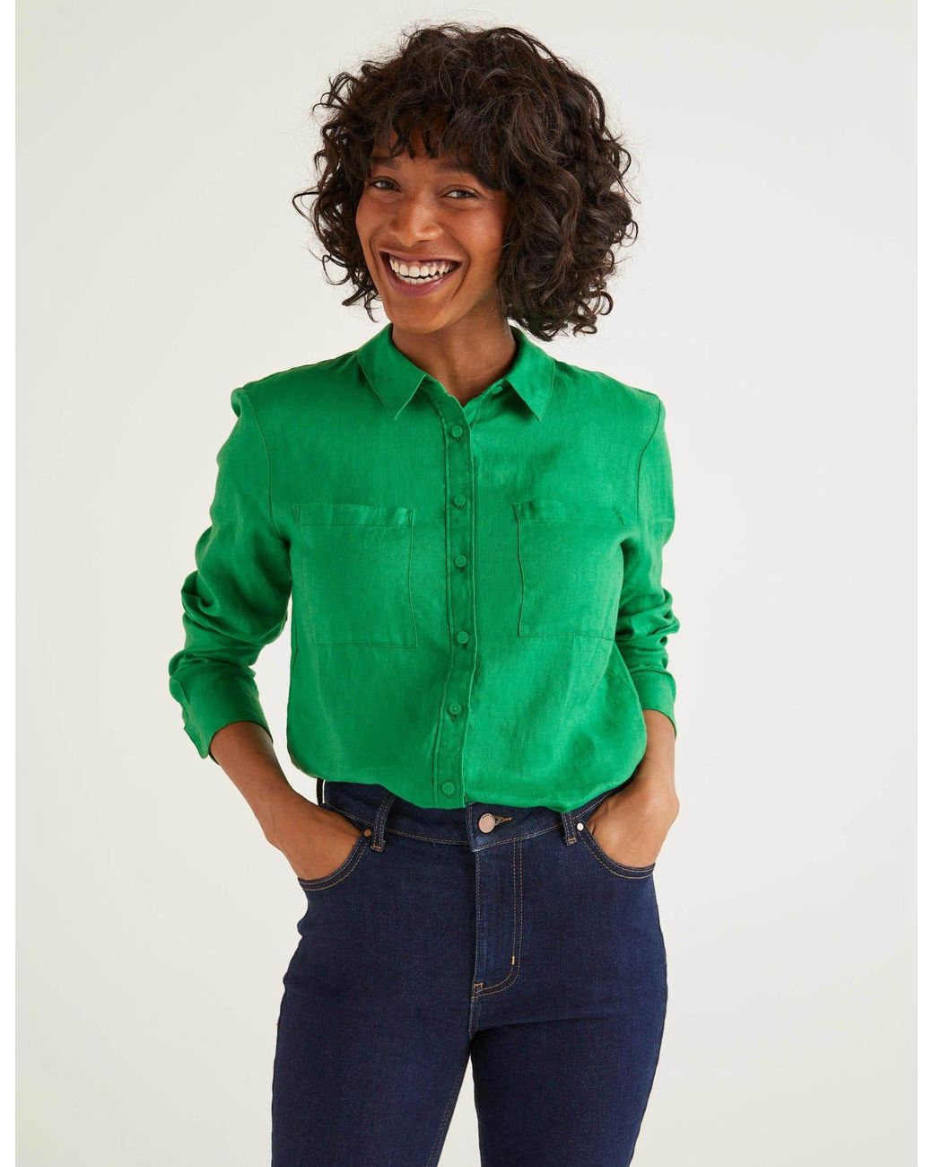 Boden Linen Shirt Rich Emerald in Green | Lyst