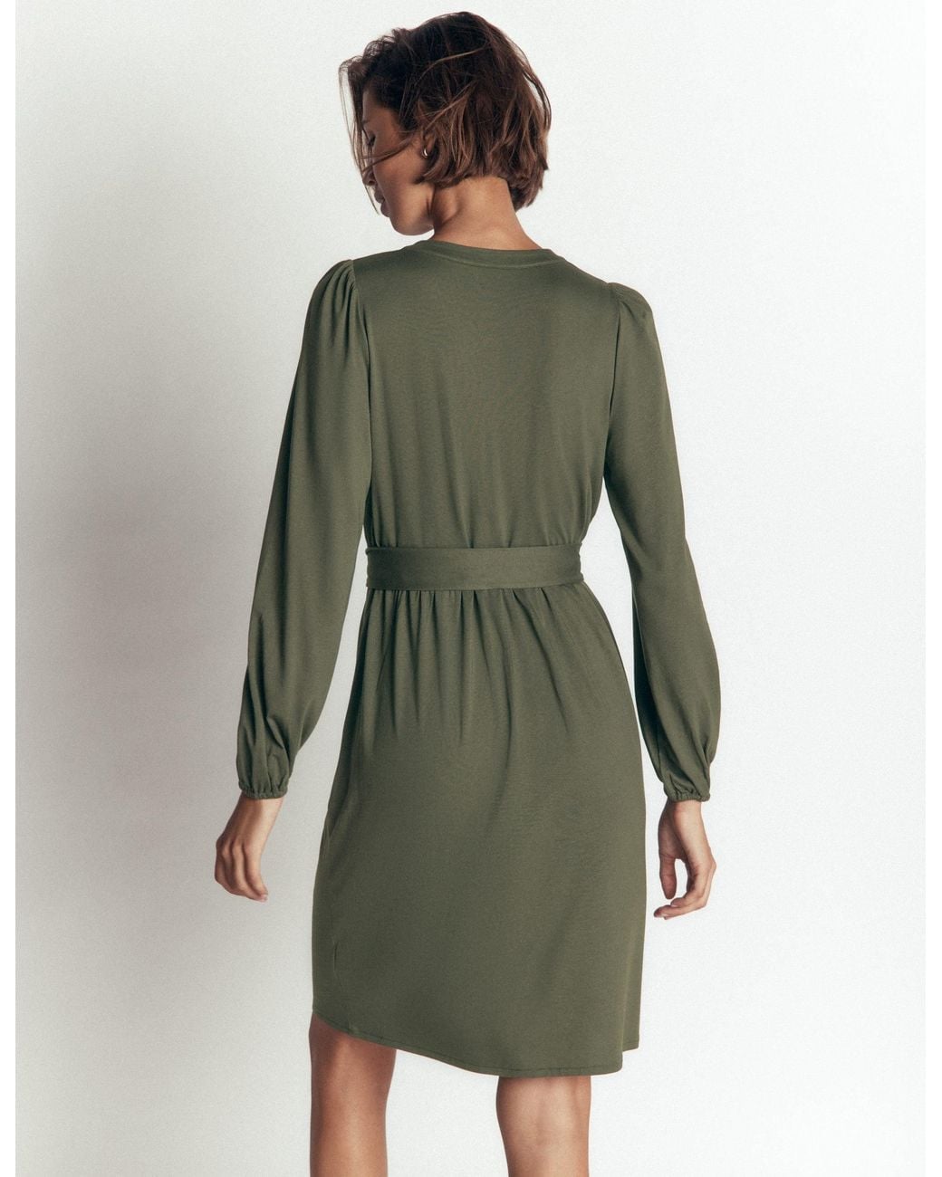 Boden Green Adele Belted Jersey Dress