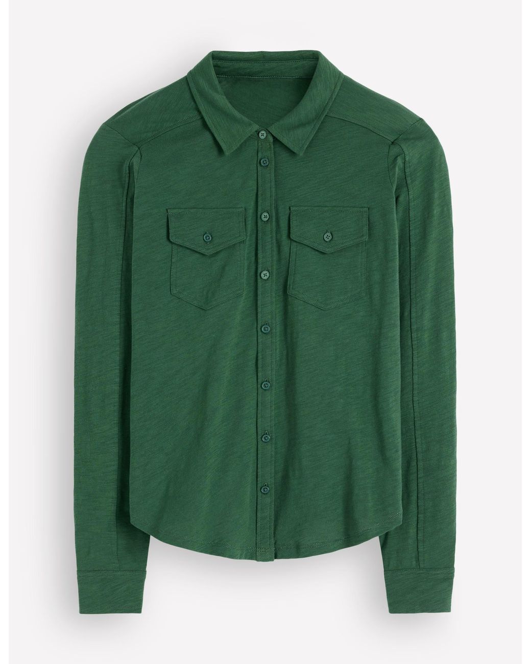 Boden Green Seam Detail Jersey Shirt