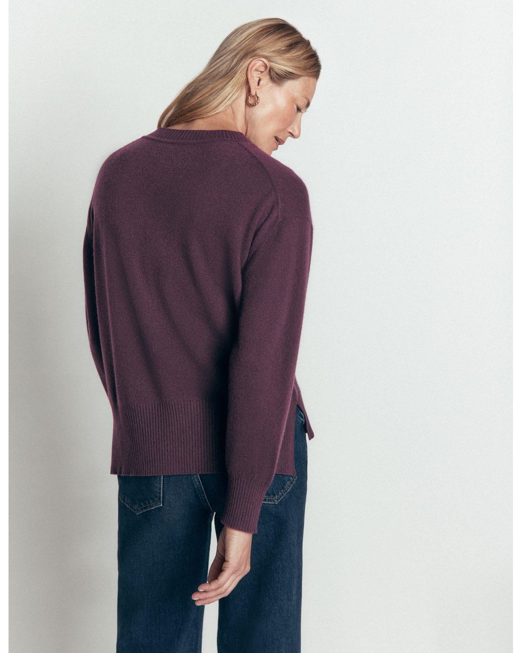 Boden Blue Fay Cashmere Crew Neck Sweater