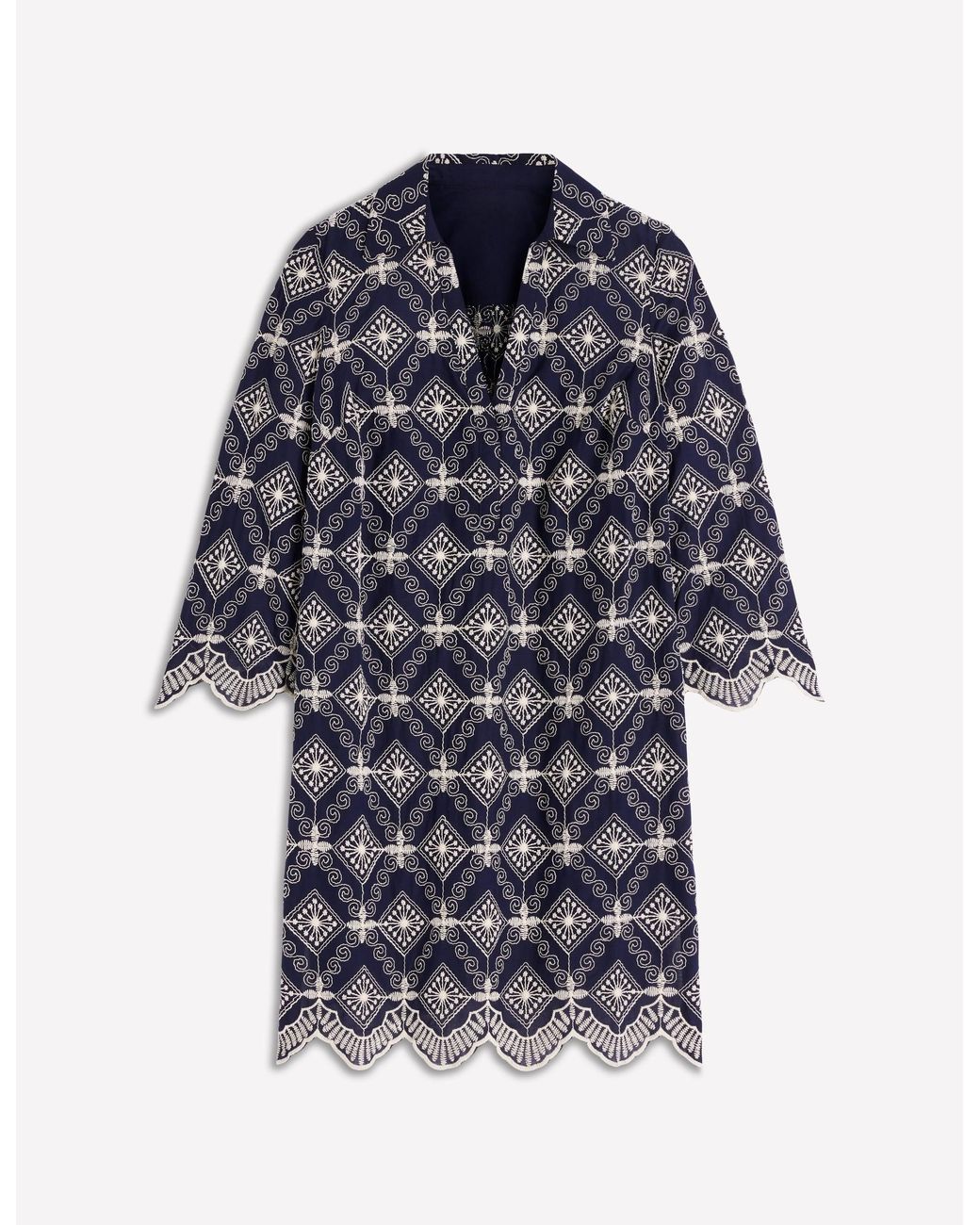 Boden Blue Carmen Broderie Short Dress