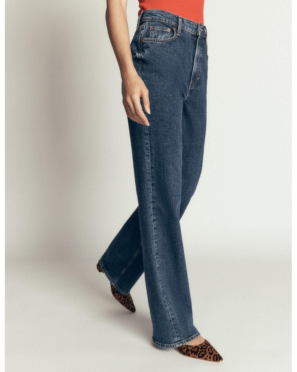 Boden Blue High Rise Column Leg Jeans