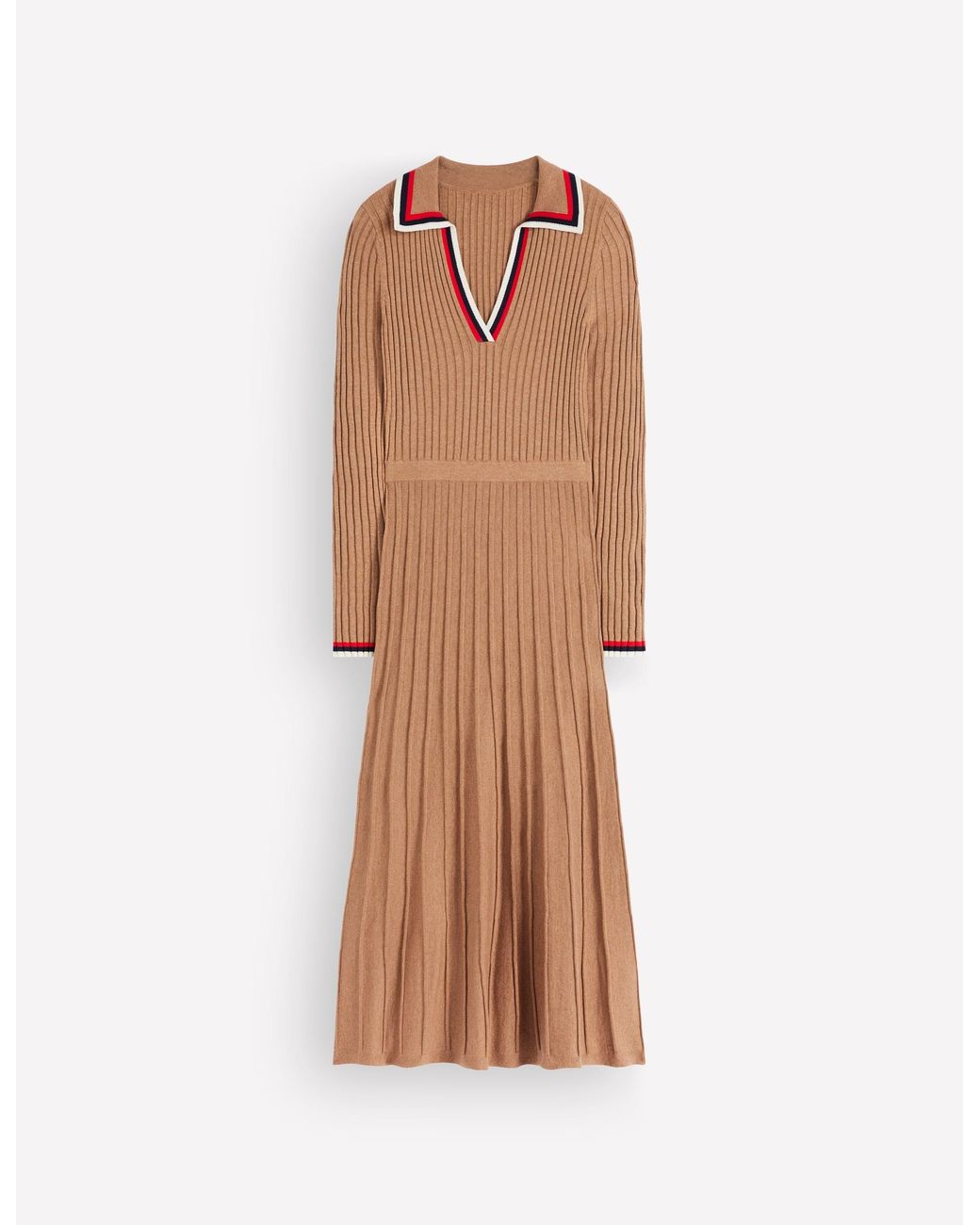 Boden Blue Ribbed Henley Knitted Dress