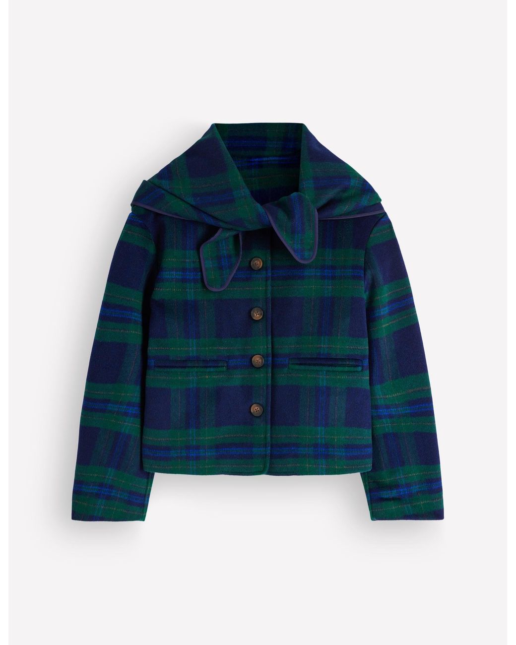 Boden Blue Scarf Neck Jacket