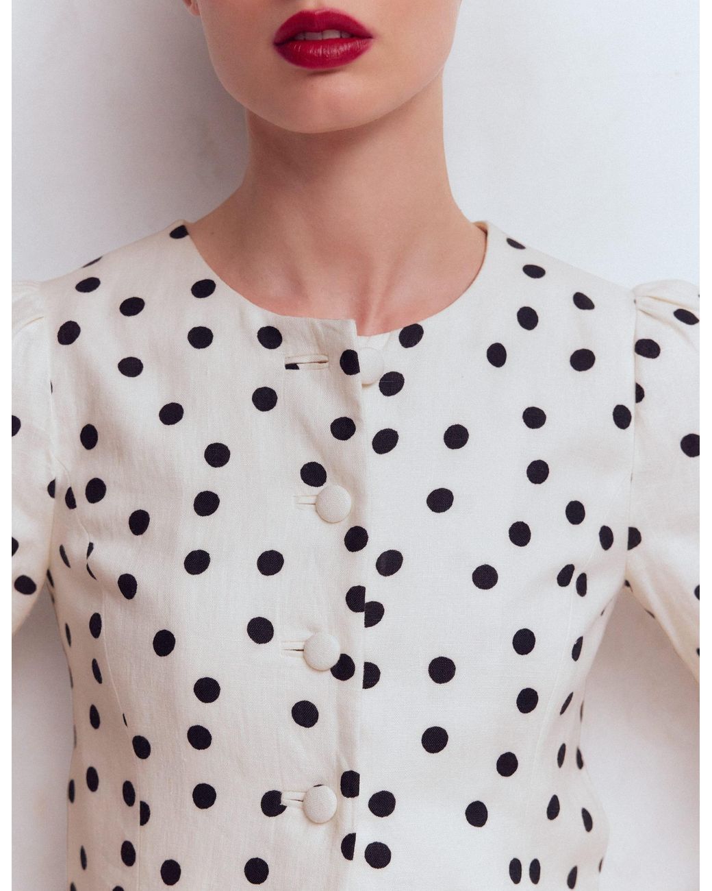 Boden White Salisbury Puff Sleeve Jacket