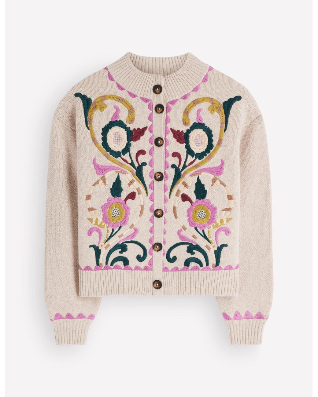Boden Blue Jemma Jacquard Knit Cardigan