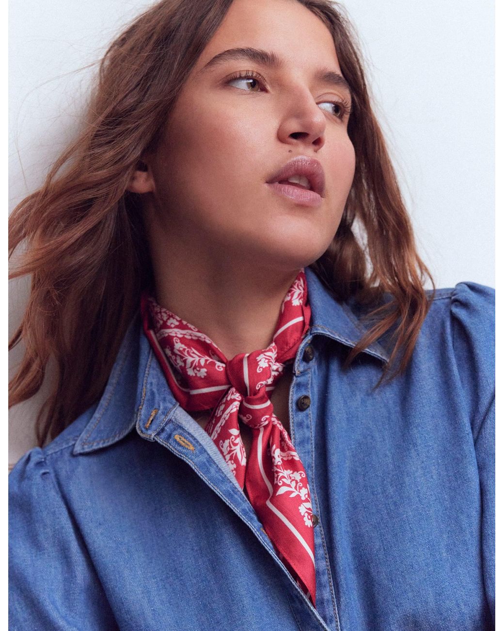 Boden Pink Elisabeth Silk Square Scarf