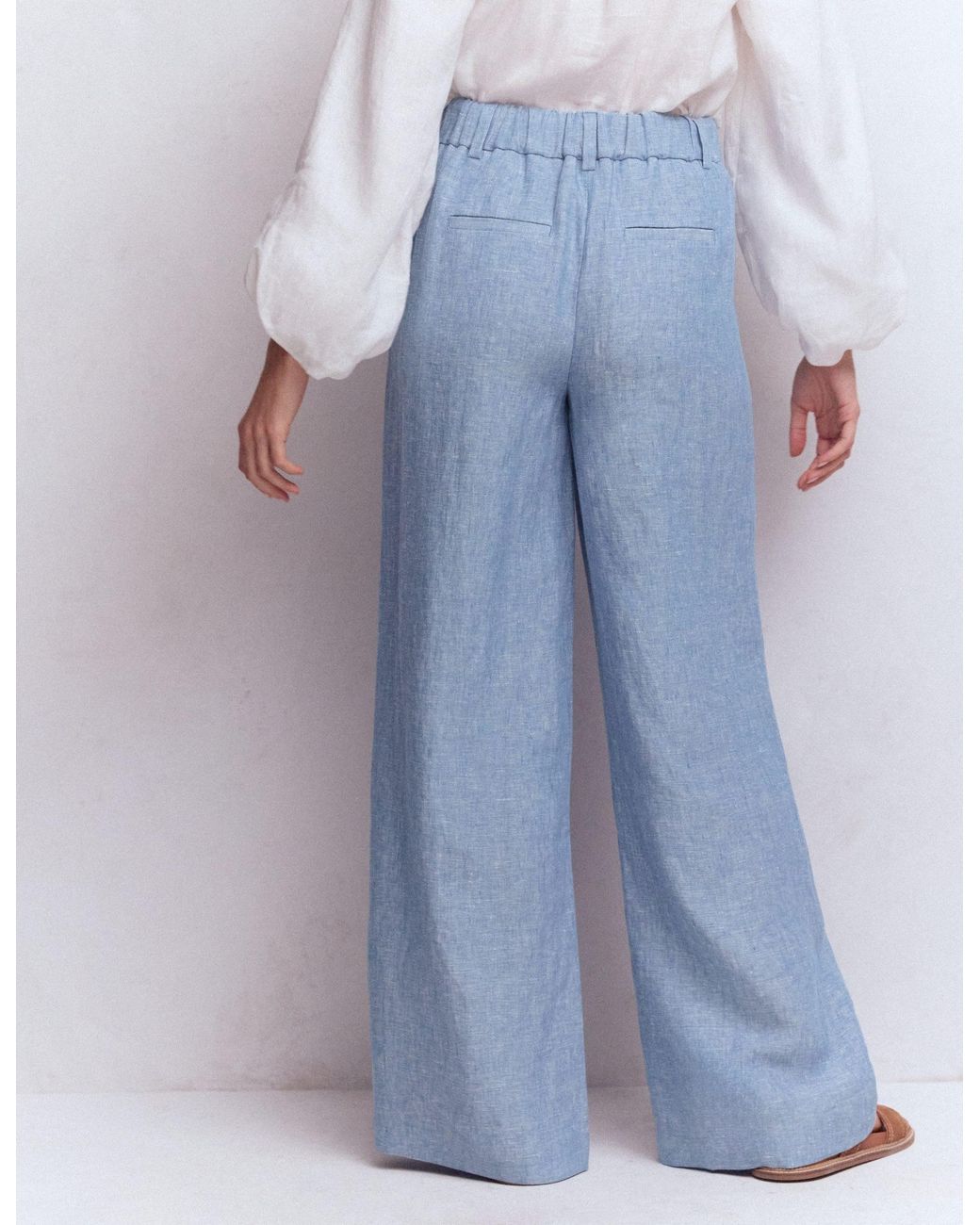 Boden Blue Kensington Linen Trousers