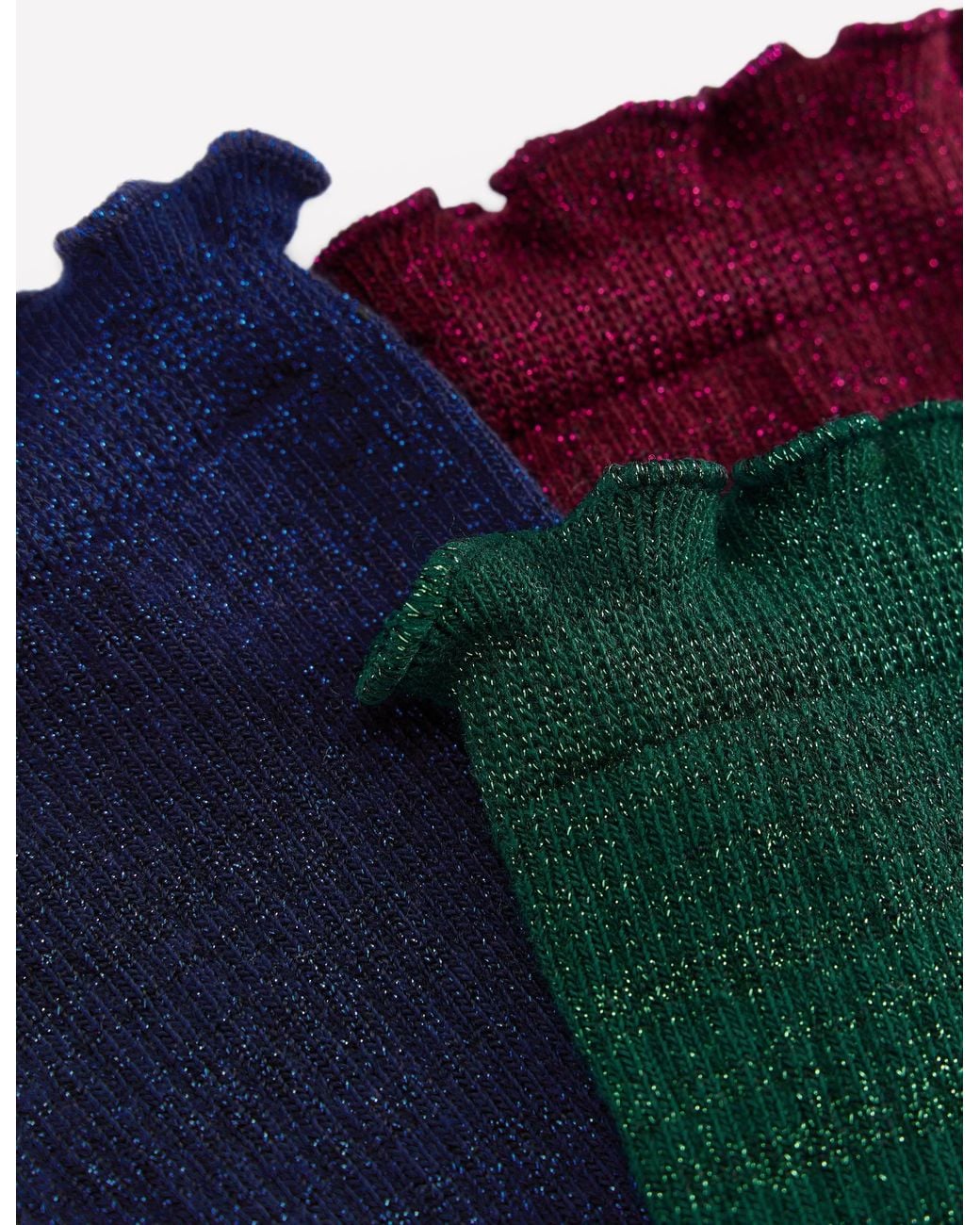 Boden Blue 3-Pack Sparkle Socks