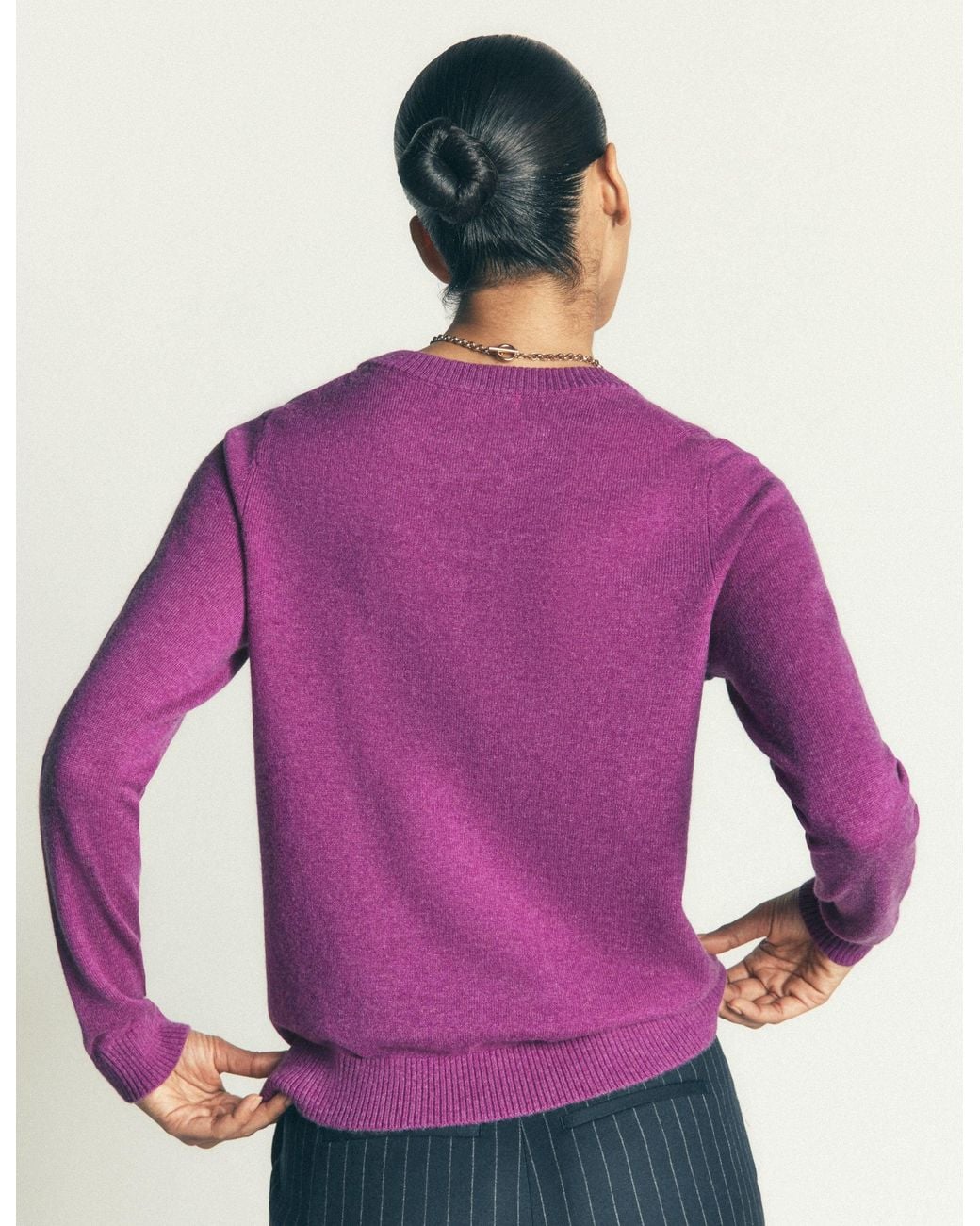 Boden Purple Elsie Cashmere Crew Jumper
