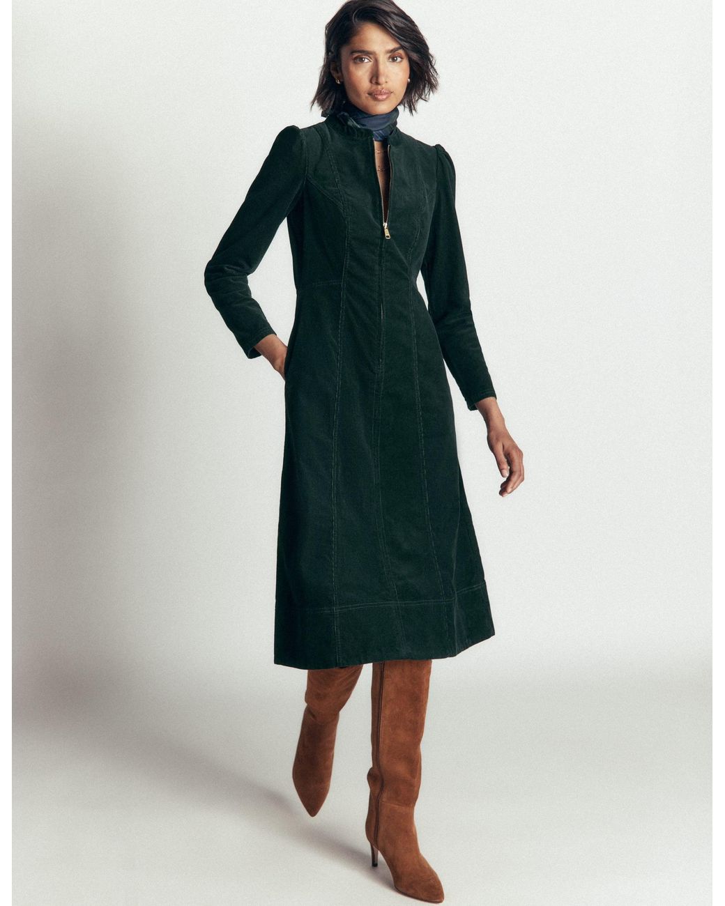 Boden Blue Una Cord Midi Dress