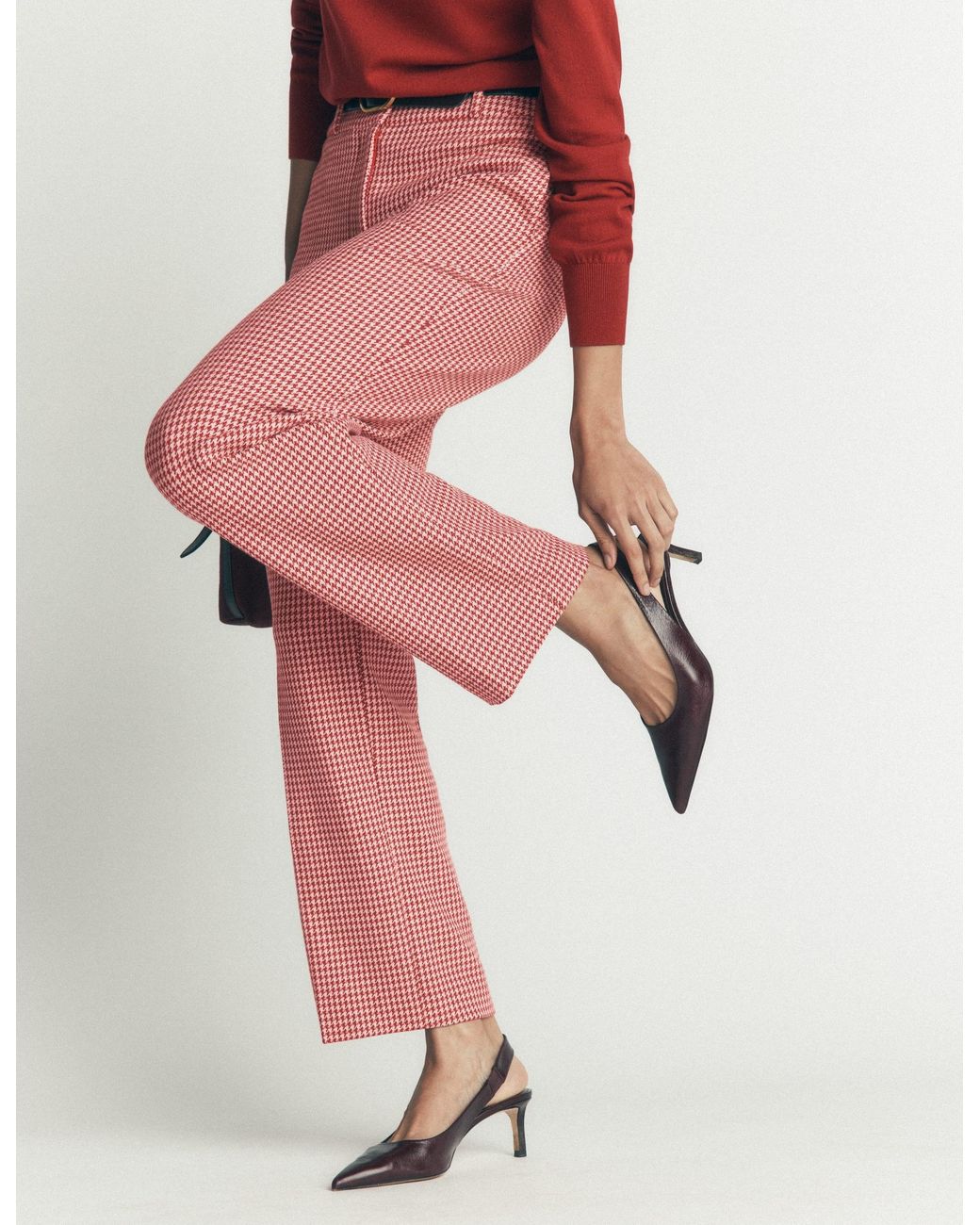 Boden Red Canonbury Cotton 7/8 Trousers