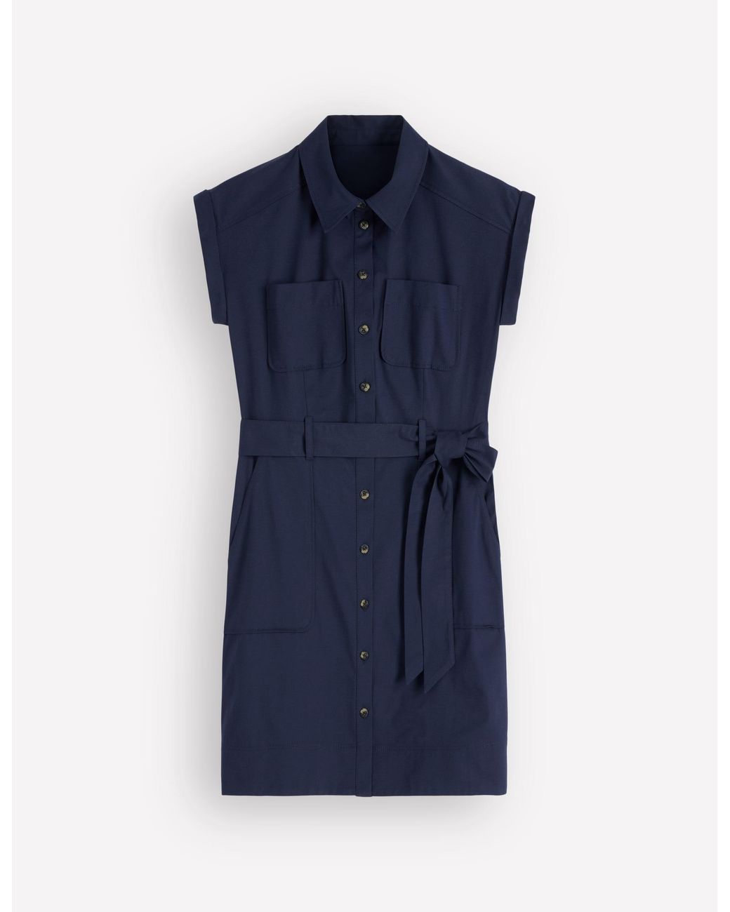Boden Blue Short Belted Shirt Dress